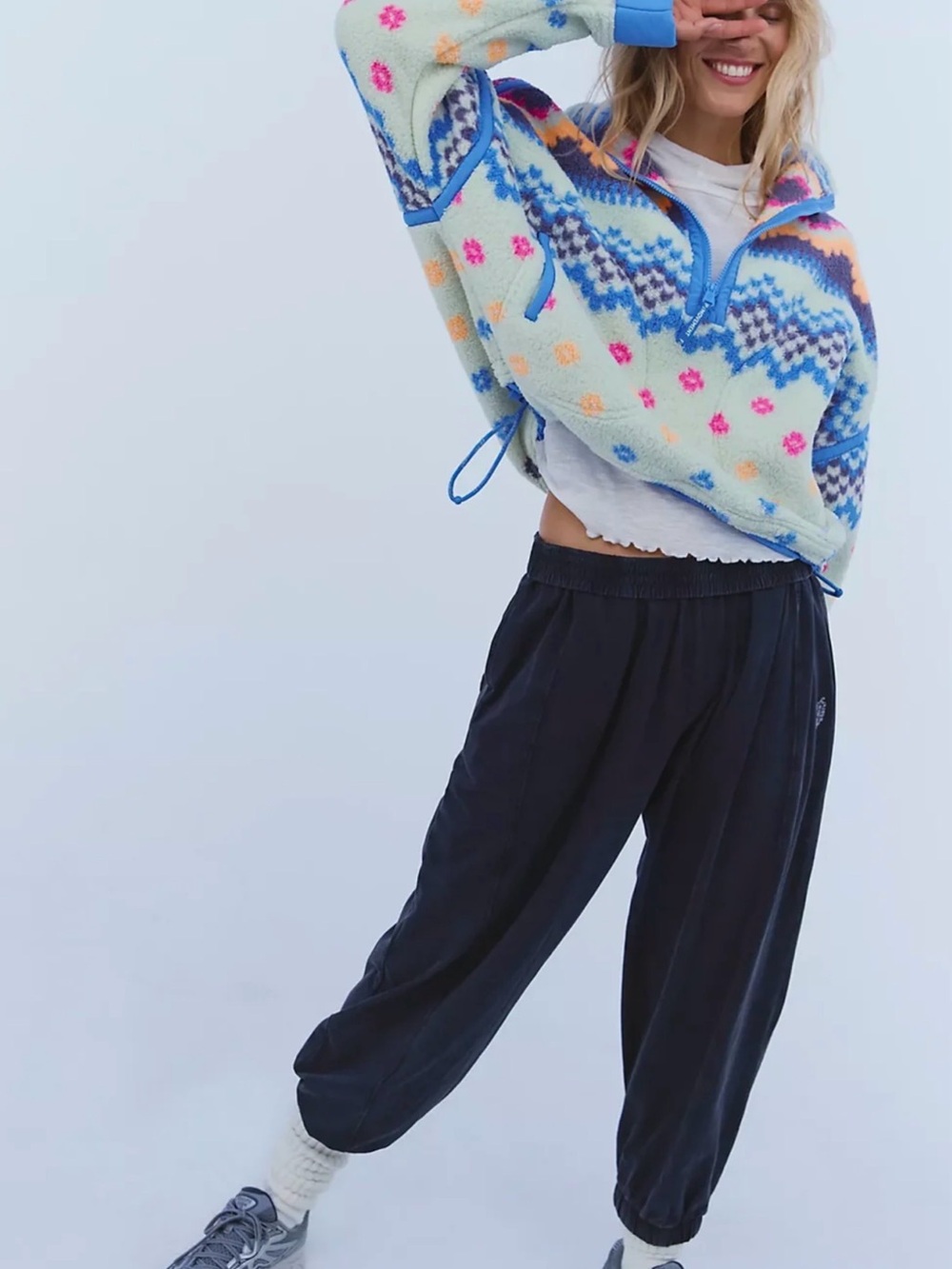Free People Mountain High Printed 1/2 Zip Fleece Pullover - Picture 2 of 4